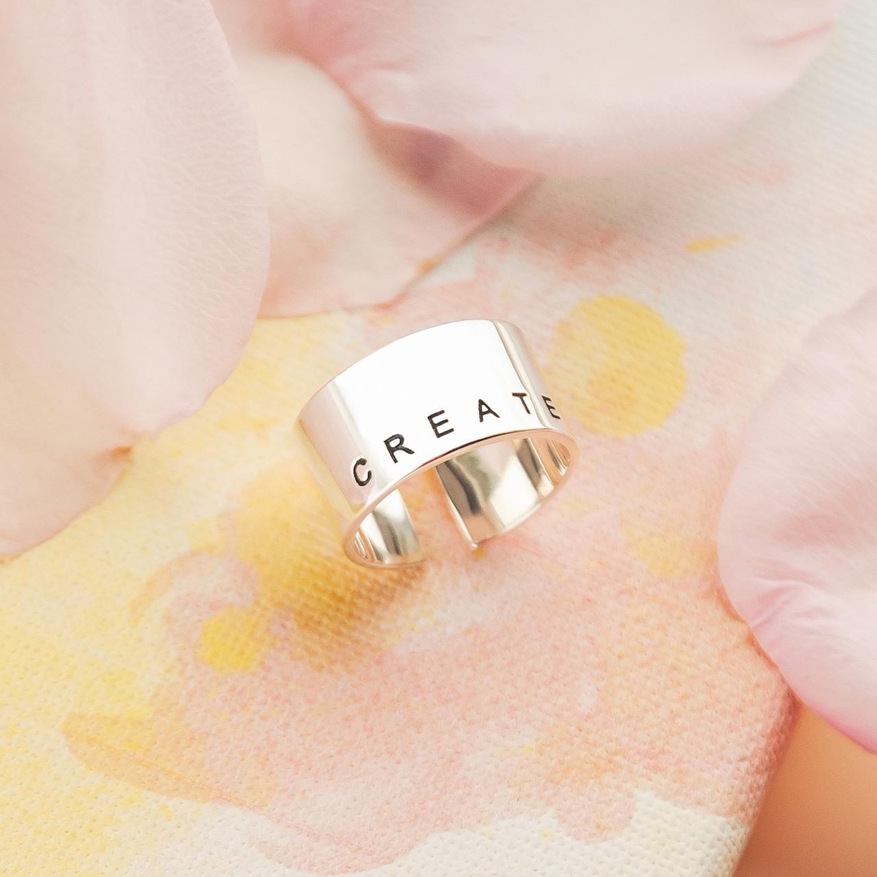 Кольцо серебряное CREATE широкое разомкнутое без вставок р. 18