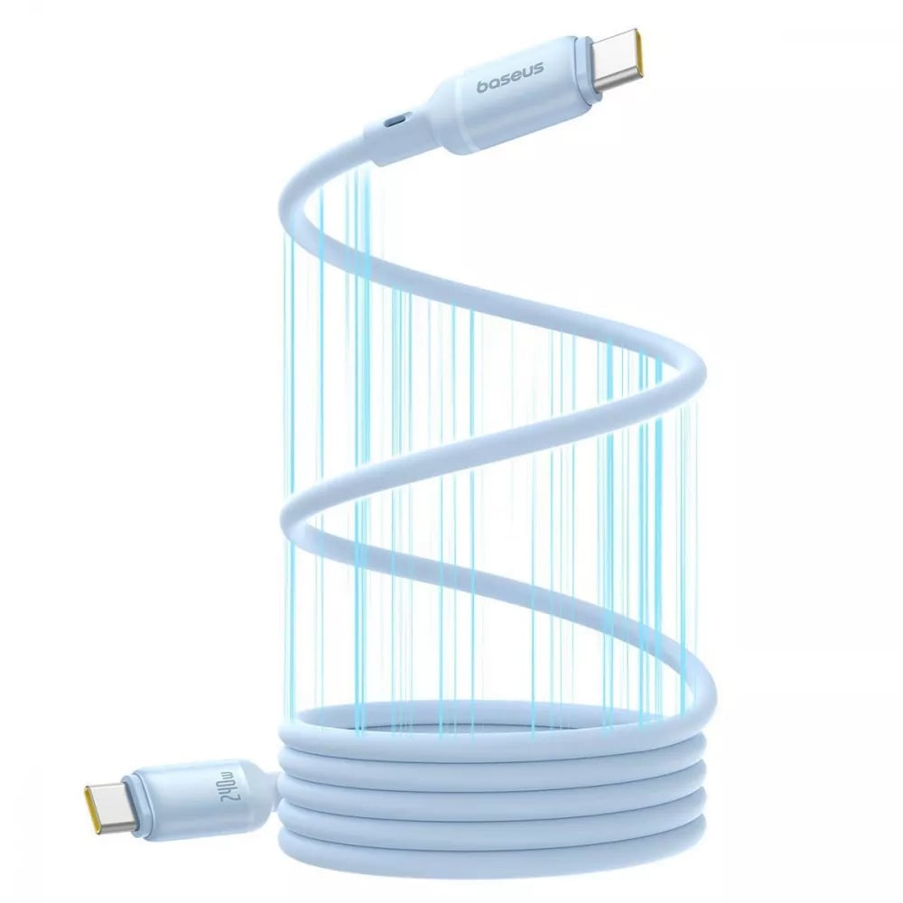 Кабель зарядний Baseus PicoGo 240W Type-C магнітний силіконовий для швидкої зарядки Блакитний