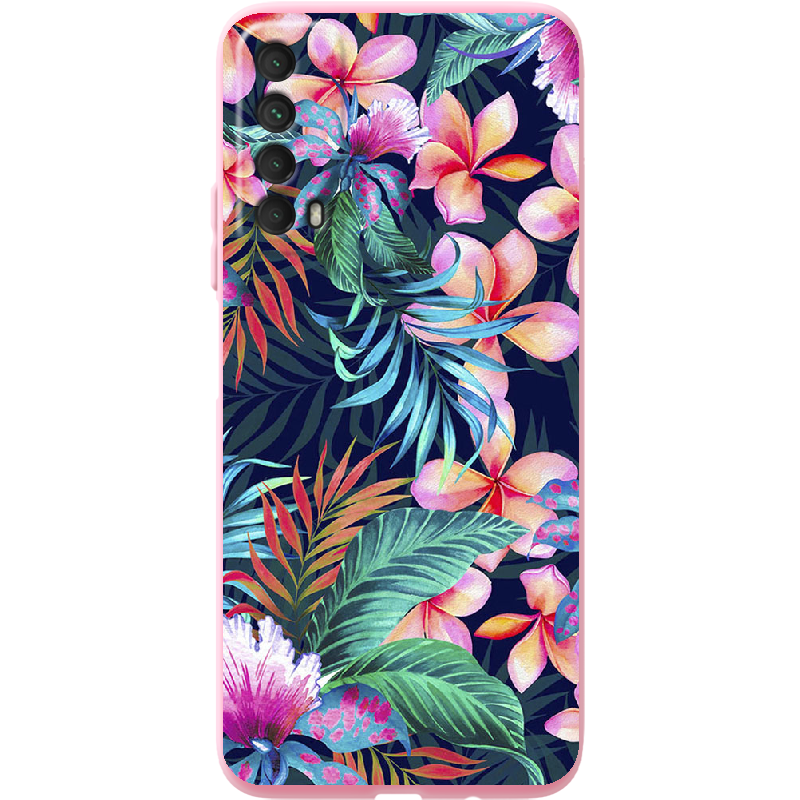 Чехол Boxface Huawei P Smart 2021 flowers in the tropics Розовый силикон (41133-up1971-41821)