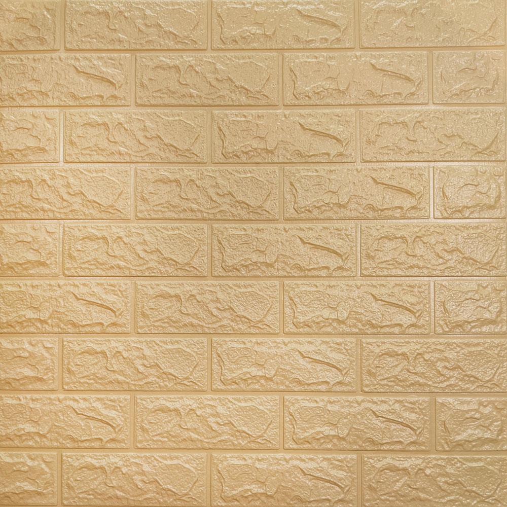 Самоклеящаяся 3D панель Sticker Wall 700x770x5 мм Бежевый кирпич (00184)