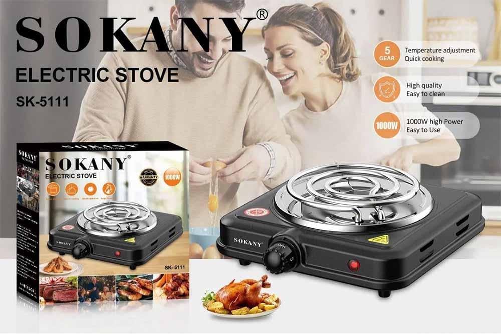 Электроплита кухонная спиральная Sokany SK-5111 одноконфорочная 1000 Вт - фото 2 Электроплита кухонная спиральная Sokany SK-5111 одноконфорочная 1000 Вт - фото 2
