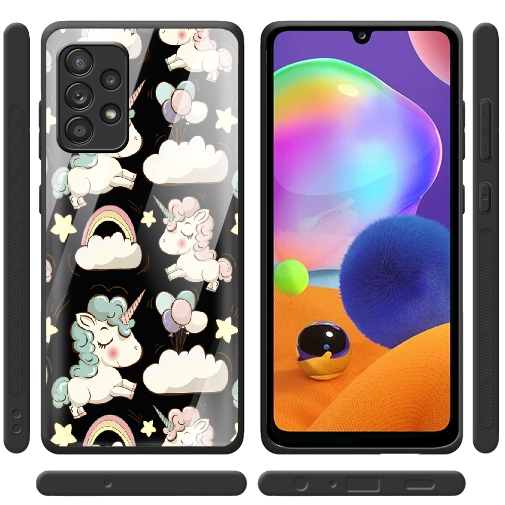 Чехол BoxFace Samsung A325 Galaxy A32 Unicorns Черный силикон со стеклом (42084-cc2-42234) - фото 2