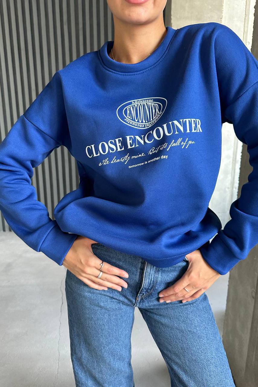 Батник женский на флисе S-M Синий (168751) - фото 3