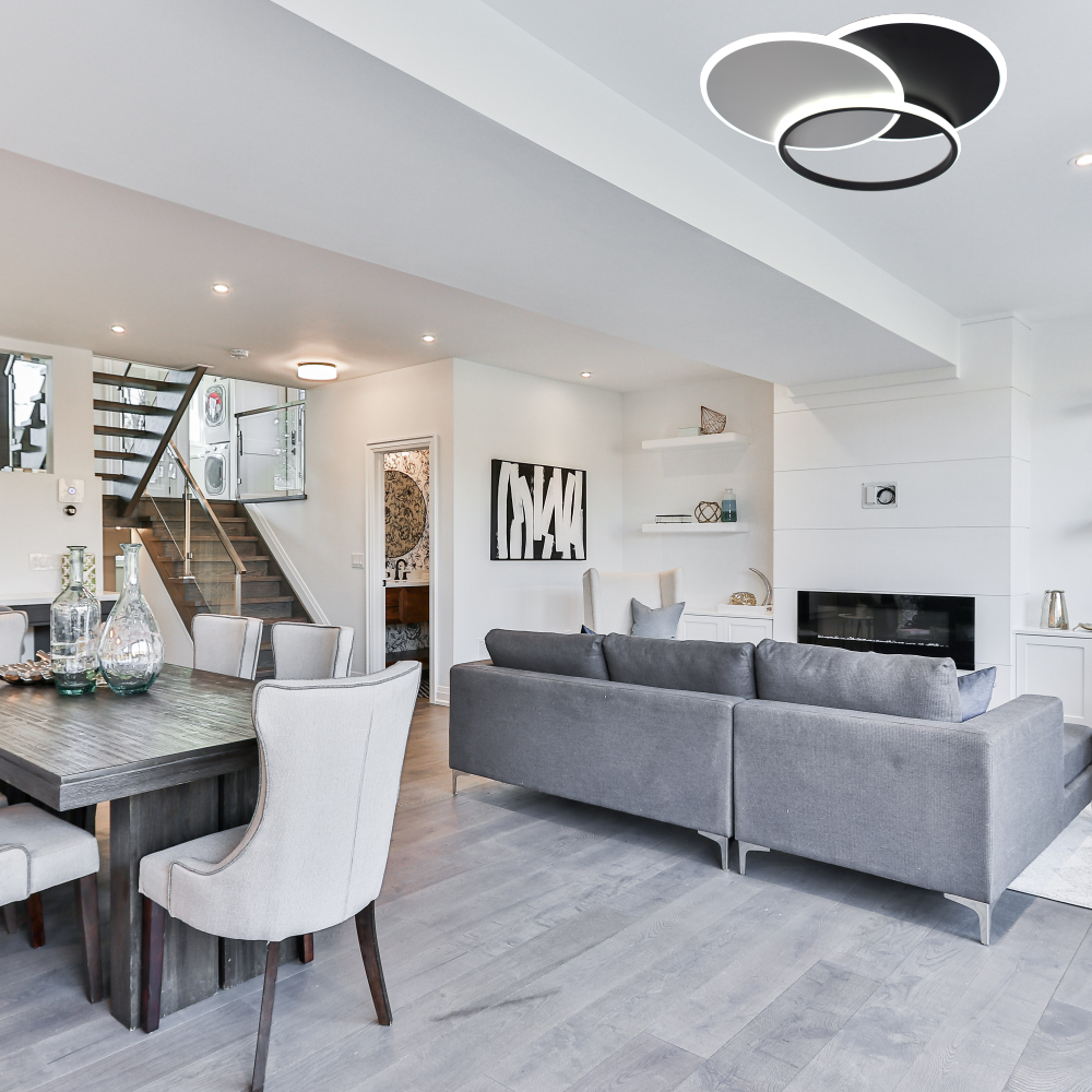 Люстра ESLLSE VEGA TRIPLE 3R с пультом 70 Вт 490х490х60 мм Черно-белый (2608902708) - фото 8