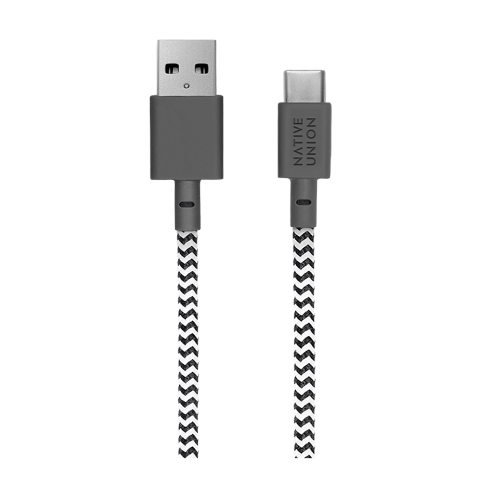 Кабель синхронизации Native Union Belt Cable USB-A to USB-C 1.2m, Zebra (BELT-KV-AC-ZEB) - фото 3 Кабель синхронизации Native Union Belt Cable USB-A to USB-C 1.2m, Zebra (BELT-KV-AC-ZEB) - фото 3
