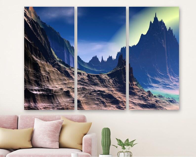Модульна картина KIL Art Фантастичні скелі на полотні із трьох частин 156x100 см (M3_XL_676)