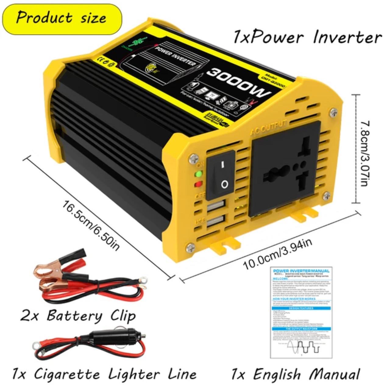 Інвертор c 12V на 220V 3000W - фото 3