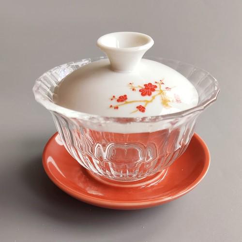 Китайская чаша для заваривания чая Гайвань 100 мл Цвет вишни Китайская чаша для заваривания чая Гайвань 100 мл Цвет вишни