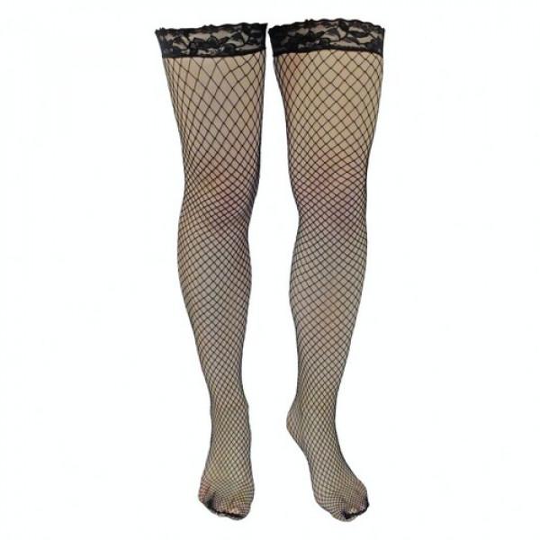 Чулки для Хэлоуина Seta сетка с гипюровым кантом (17-579)