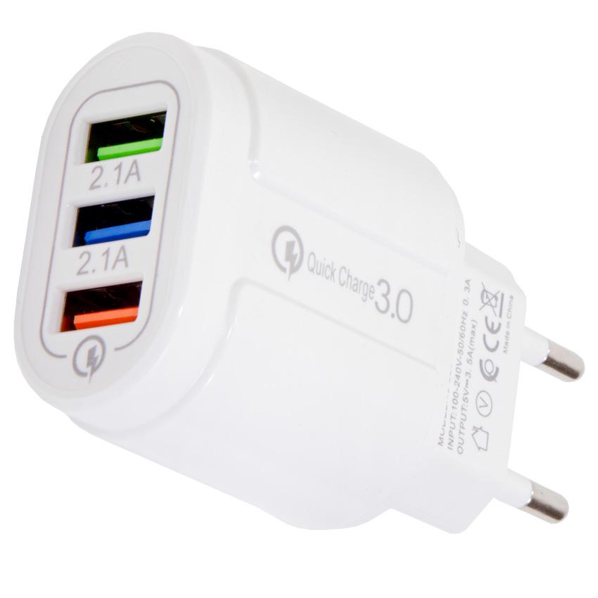 Зарядний пристрій Carprie адаптер 13-222 5 V 3,5A 18 W USB 3.0- Quick Charge 3.0 White - фото 3