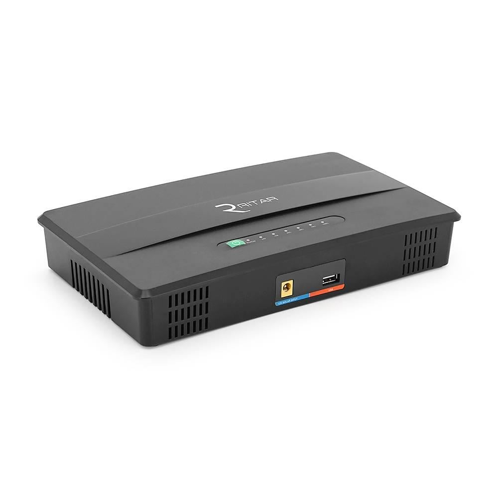 ДБЖ Green Wave-Ritar EcoPlus8100L-100W для роутерів/комутаторів/PON/POE 5V/USB-2A 12V/8A 19V/5A 16000mAh Black BOX Q10