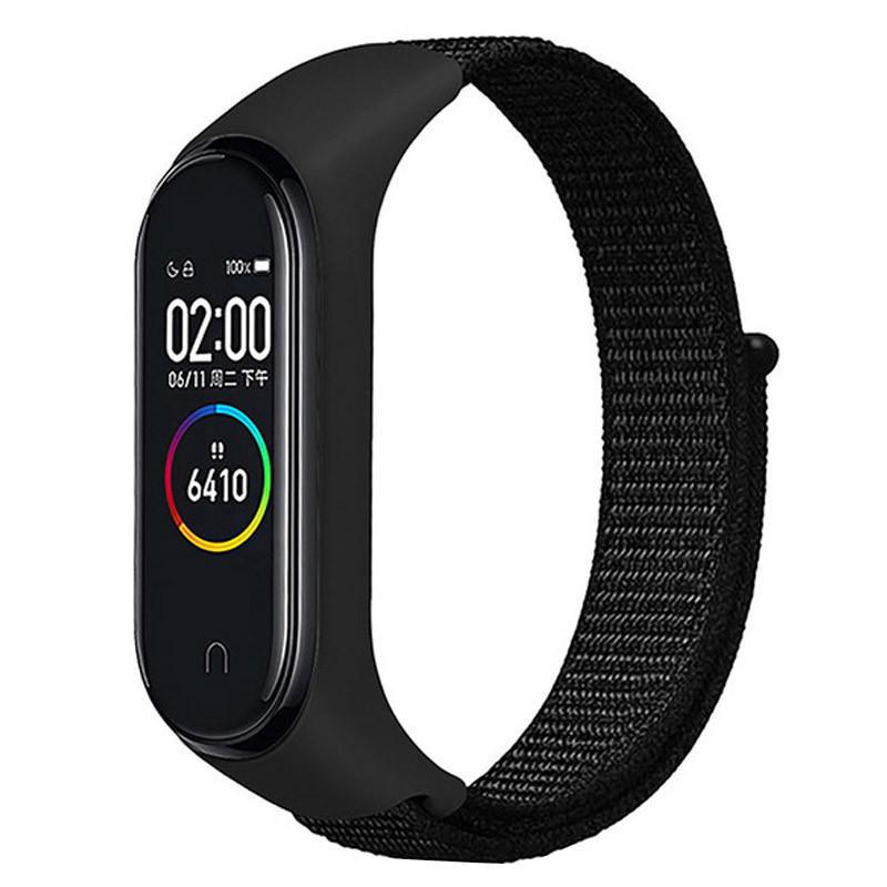 Ремінець Nylon для Xiaomi Mi Band 3/4/5/6/7 Чорний (00000032379_1)