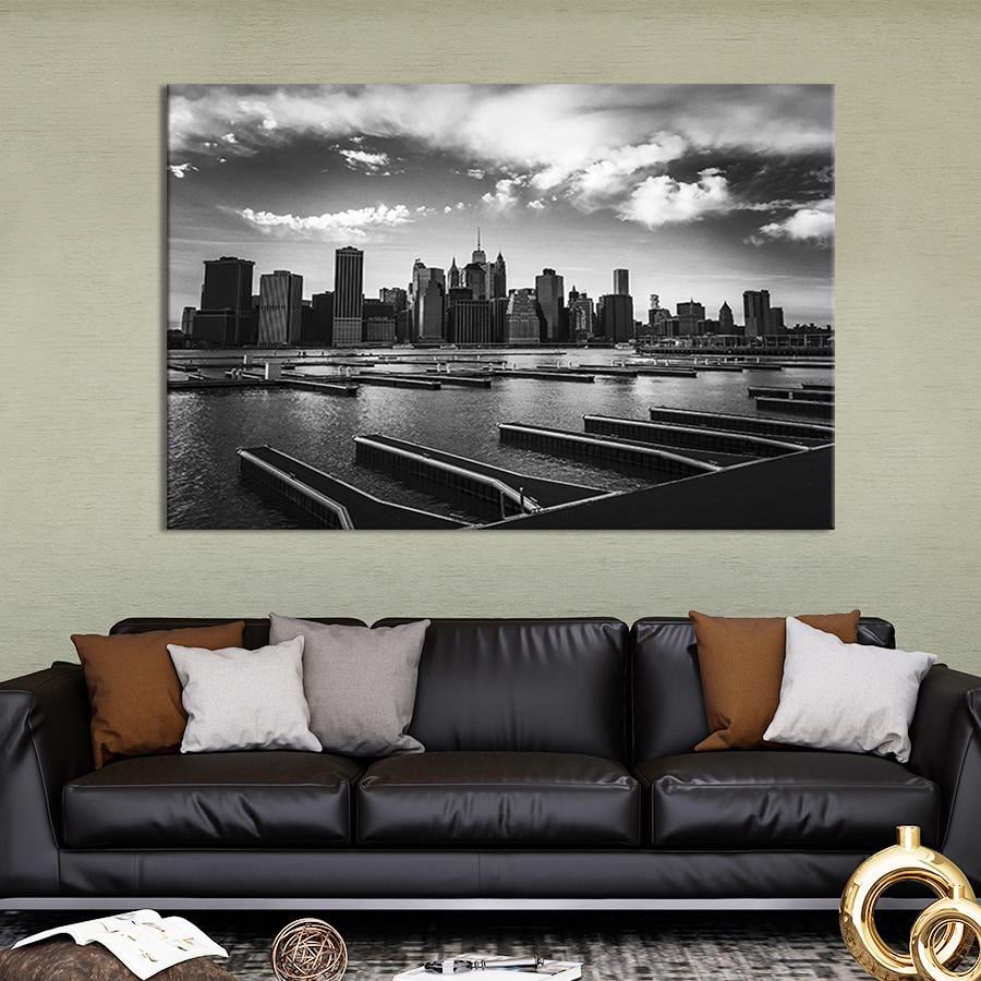Настенный декор картина на холсте для интерьера Красивый Манхэттен 51x34 см (387-1)