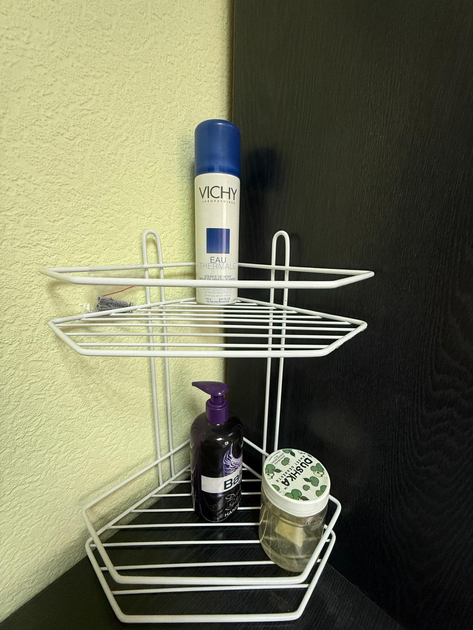 Полка угловая MOBILITY 2-х ярусная для ванной комнаты 32,5х19,5х19,5 см Белый (29293733) - фото 8
