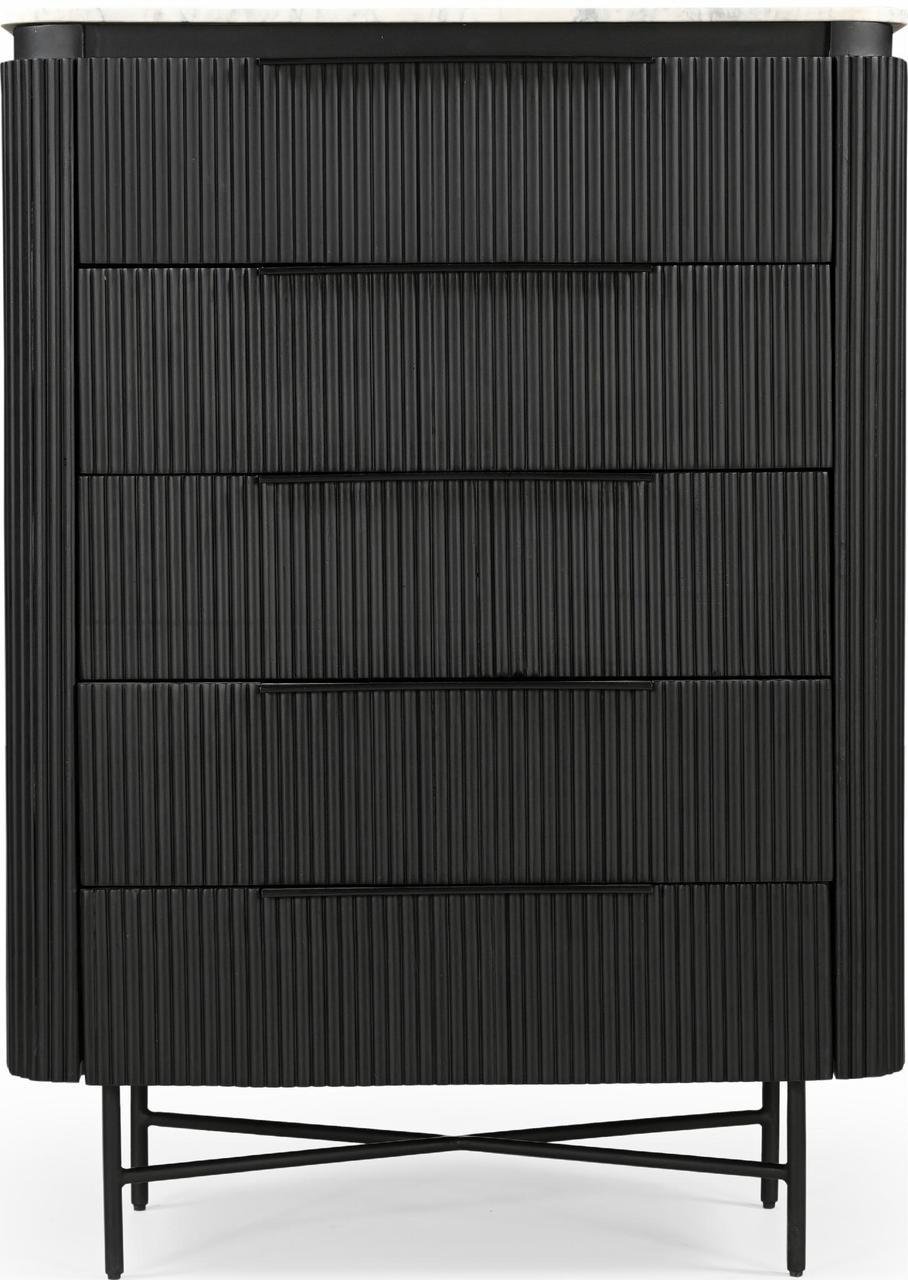 Комод высокий Isabella Lilac ice top and black wooden base