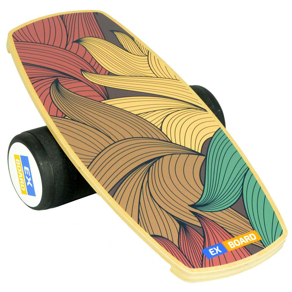 Балансборд Ex-board Leaf черный валик 16 см литой (EX31) - фото 1