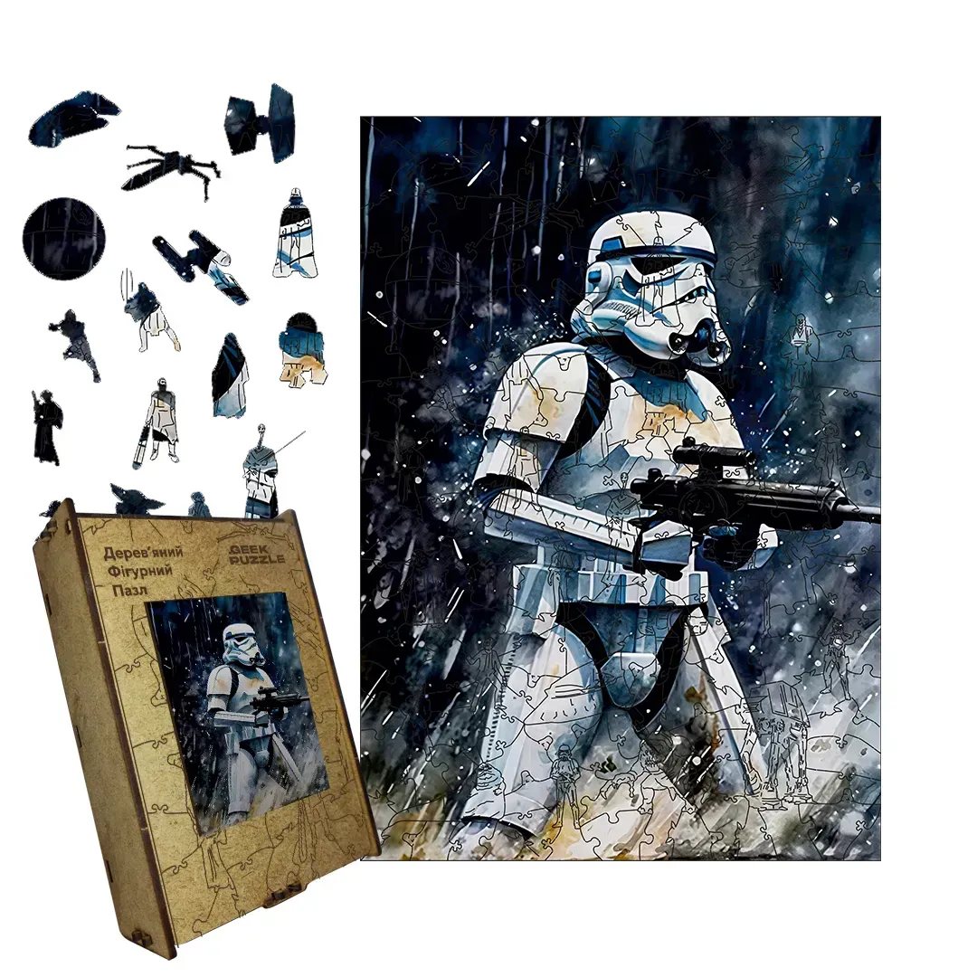 Пазл дерев'яний фігурний Штурмовик А2 в дерев'яній коробці 300+ ел. (puzzlean-2008-DER-А2)