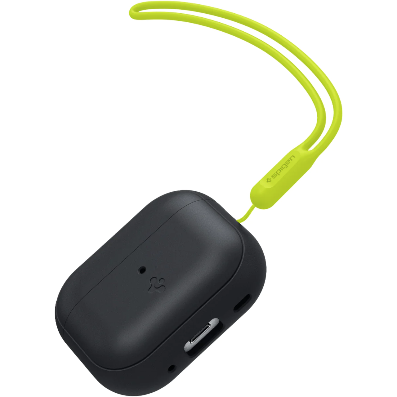 Чехол для наушников Spigen Silicon Fit with Strap for AirPods Pro 2 Black/Phantom Green (ACS05810) - фото 3