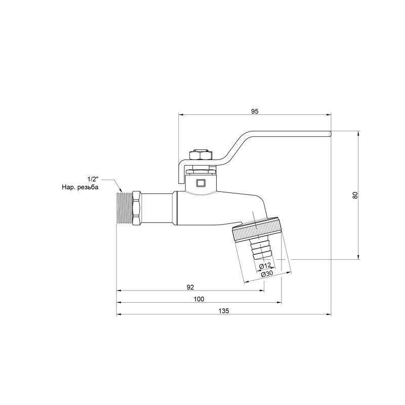 Кран поливочный SD Plus 1/2" НР SD140W15 (VRM00007253) - фото 2