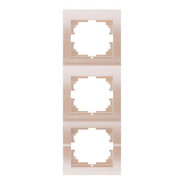 Рамка тримісна вертикальна Lezard Deriy без вставки Перлинно-білий (00000012325)