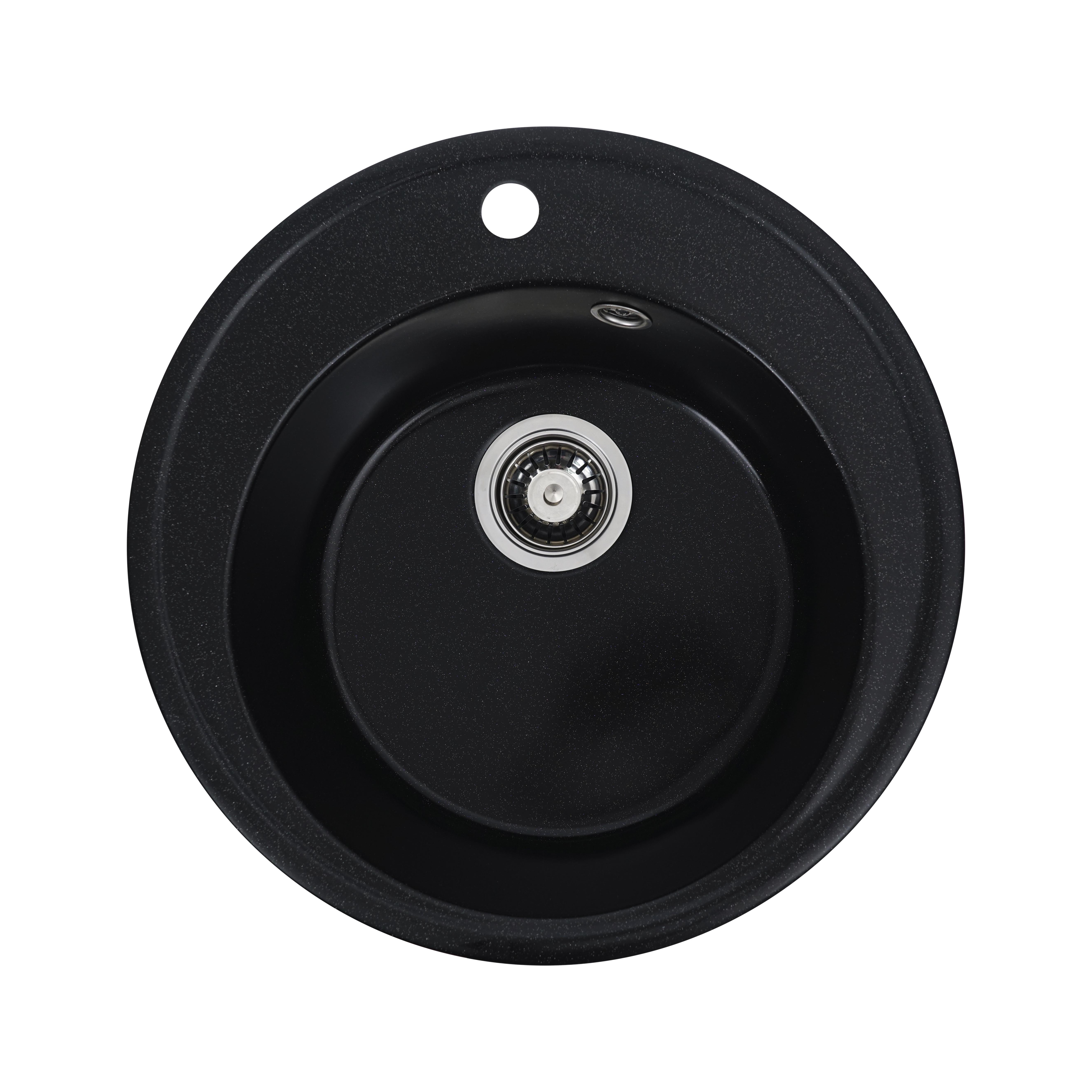 Гранитная мойка для кухни Platinum 510 YARA глянец Черный