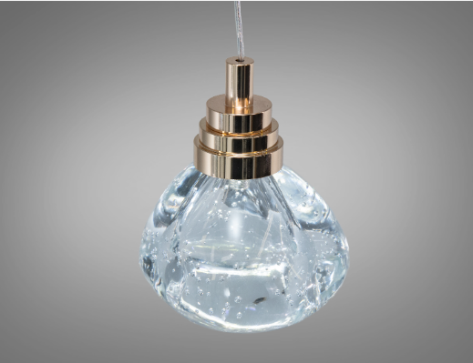 Подвес LED Diasha стекло с пузырьками 4 Вт Золотой (J2580-1S G)