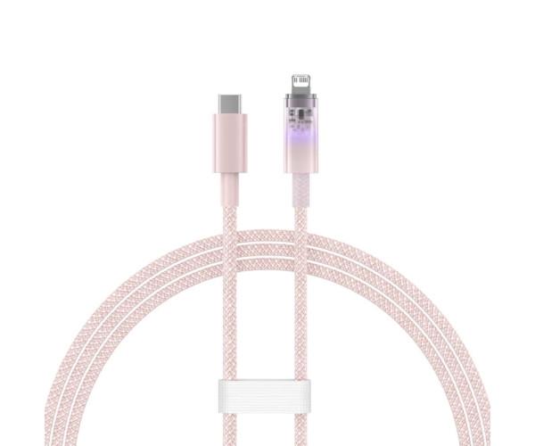 Кабель BASEUS Explorer Series Fast Charging with Smart Temperature Control Type-C to Lightning 20W 1 м Pink