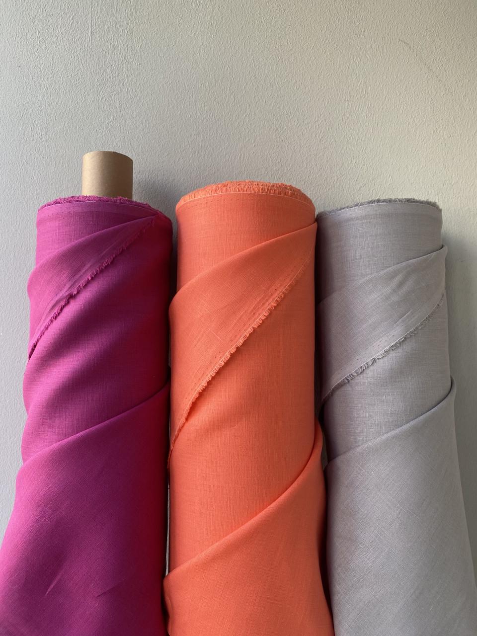 Ткань рубашечно-платьевая LINEN PLUS 100% лен 143 см 688 Фуксия - фото 10