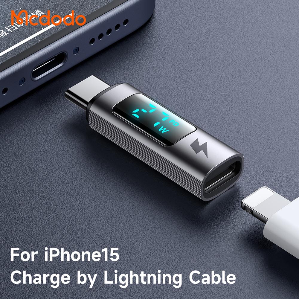 Переходник Mcdodo Digital display Lightning to USB-C PD 36W Connector - фото 3