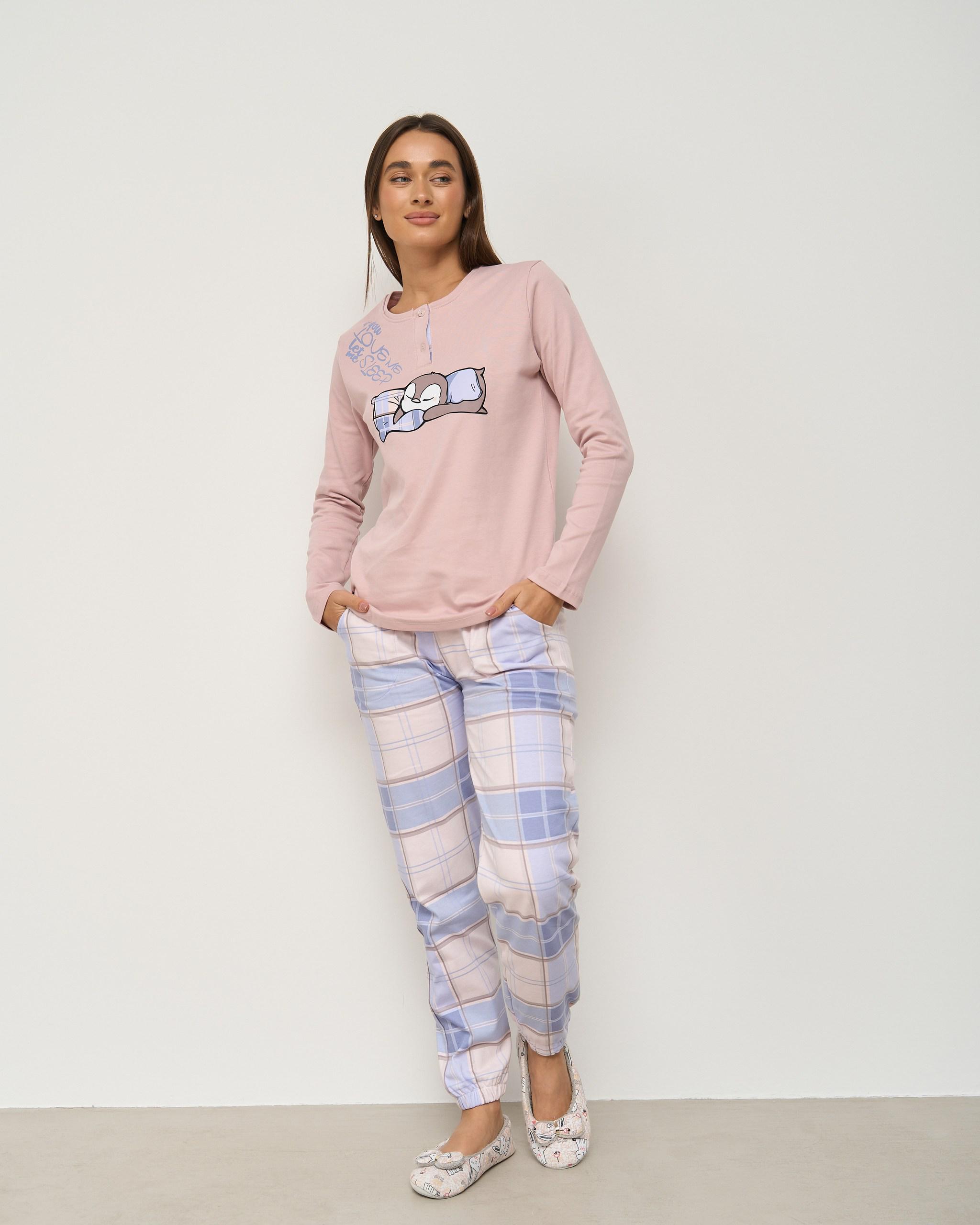 Піжама жіноча Family look Інтерлок Пінгвін мама/донька XL Пудровий (96719) Піжама жіноча Family look Інтерлок Пінгвін мама/донька XL Пудровий (96719)