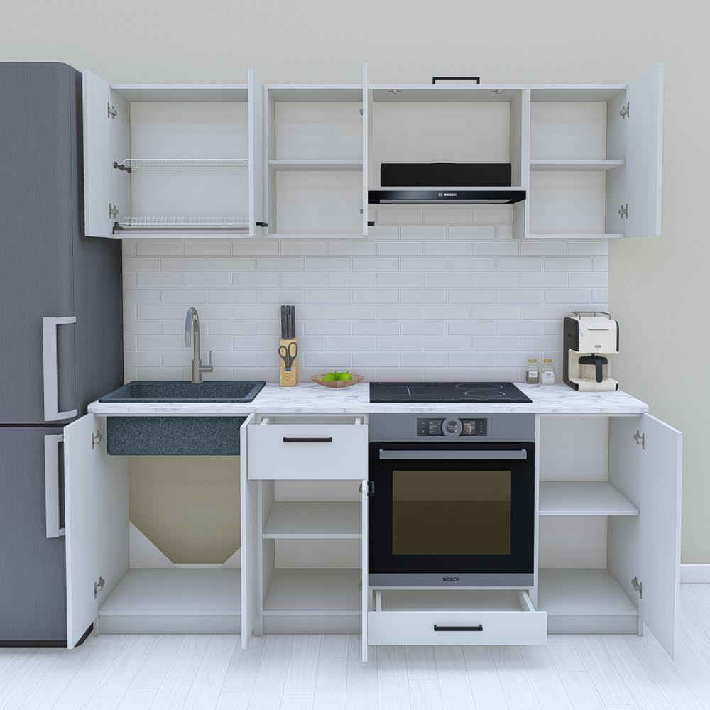 Кухня модульна готова 2 м 200 см Світло-сірий (МП39) - фото 2 Кухня модульна готова 2 м 200 см Світло-сірий (МП39) - фото 2