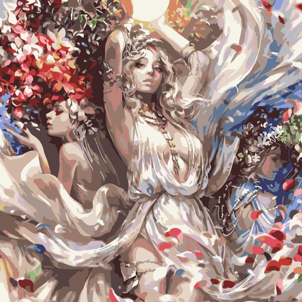 Картина по номерам Strateg Премиум Богини природы 40x40 см (SK030)