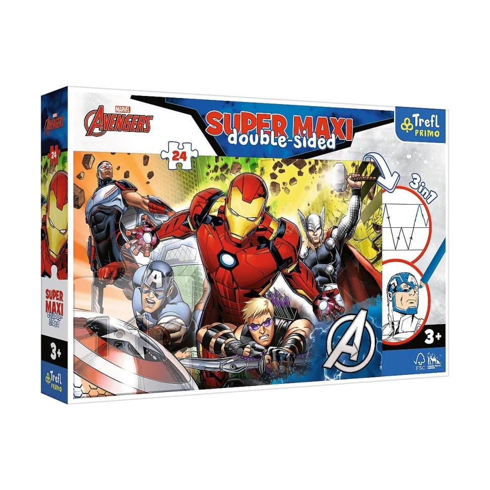 Пазли SUPER МАХІ Marvel Разом сильніше Trefl 41007 24 елементів з розфарбовкою (2990377384)