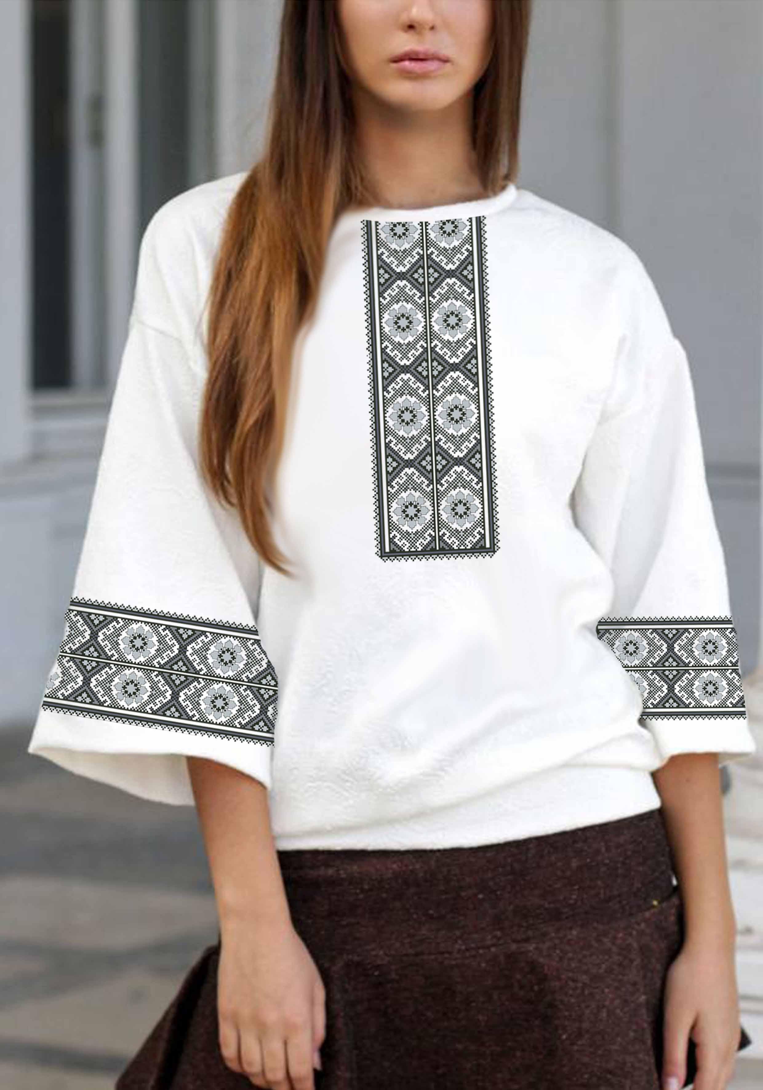 Заготовка для вышивки нитями или бисером рубашка СЖ-460 домотканое полотно