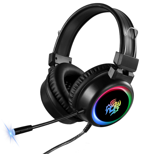 Наушники игровые Yoro V5 с RGB подсветкой и микрофоном Черный - фото 11