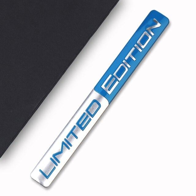 Эмблема алюминиевая Limited Edition 10,6х1,1 см Хром/голубой (1521542677)