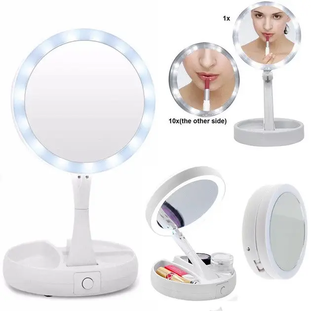 Зеркало косметическое My Fold Away Mirror LED 10X - фото 8