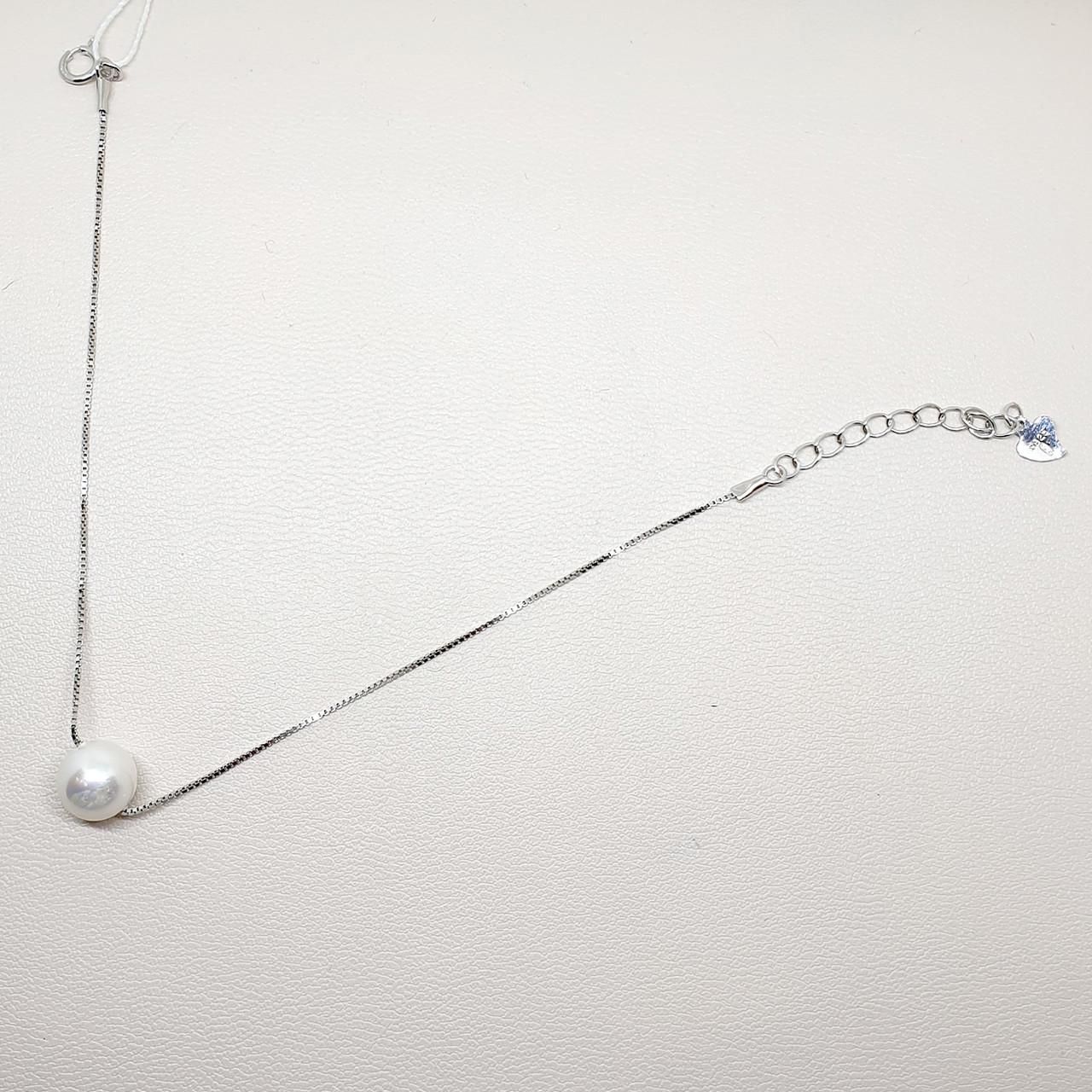 Браслет серебряный с жемчугом р. 17-20 1,52 г