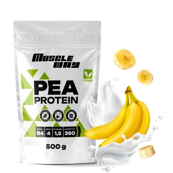 Протеин гороховый MuscleWay Vegan Банан 84% белка на 16 порций 500 г (21-125-pp-mv-rs-500gr.7)
