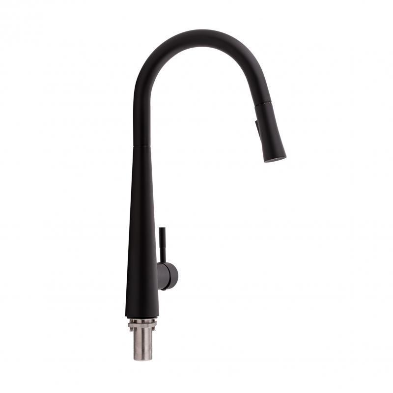 Смеситель для кухни с выдвижным изливом Qtap Evicka QTEVI9135103UB Black Matt (SD00042268)