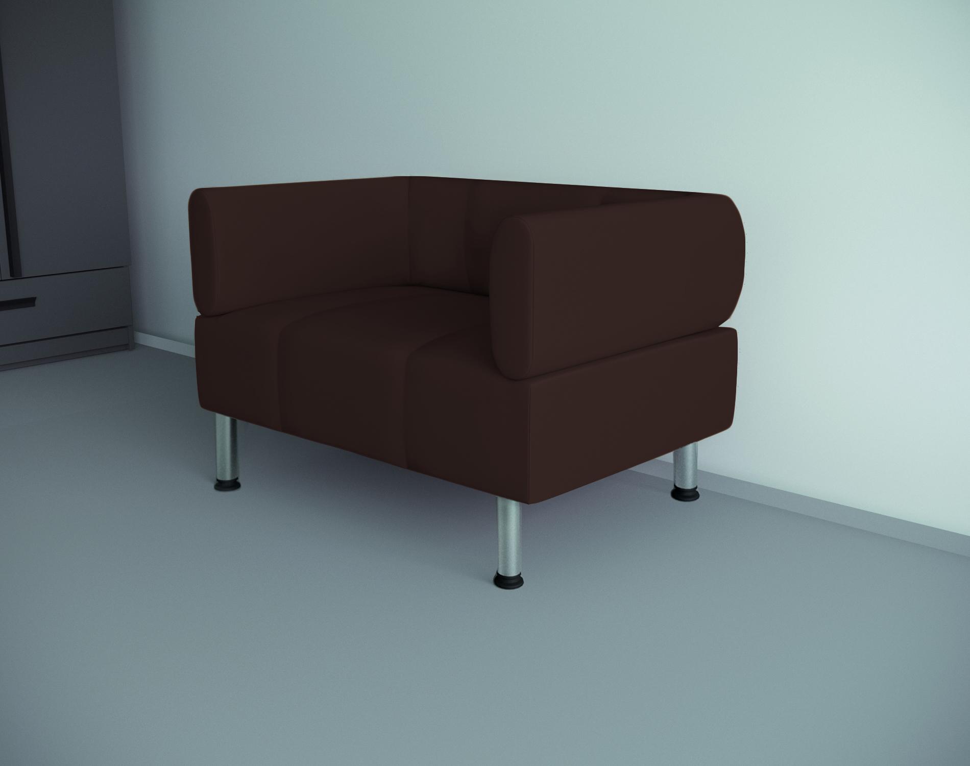 Кресло офисное Tobi Sho Бенно-1 с подлокотниками и прямой ногой кожзам 1000х720х750 мм Коричневый (2231) - фото 2