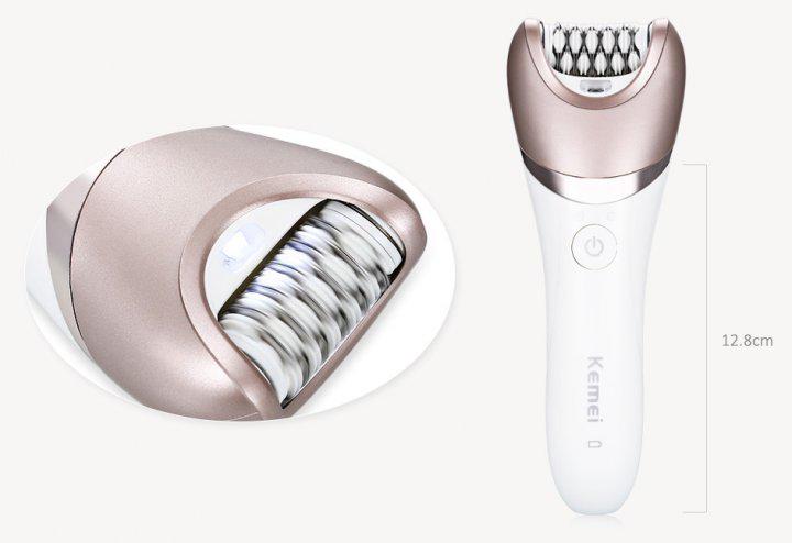 Эпилятор аккумуляторный Kemei KM-8001 Золотисто-белый - фото 9 Эпилятор аккумуляторный Kemei KM-8001 Золотисто-белый - фото 9