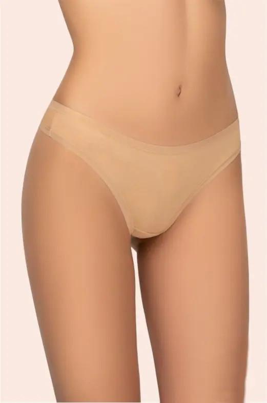 Трусики-стринги женские Kleo 131 C COTTON хлопчатобумажные средней посадки с эластичной тесьмой 2 шт. M Бежевый (3046788411)