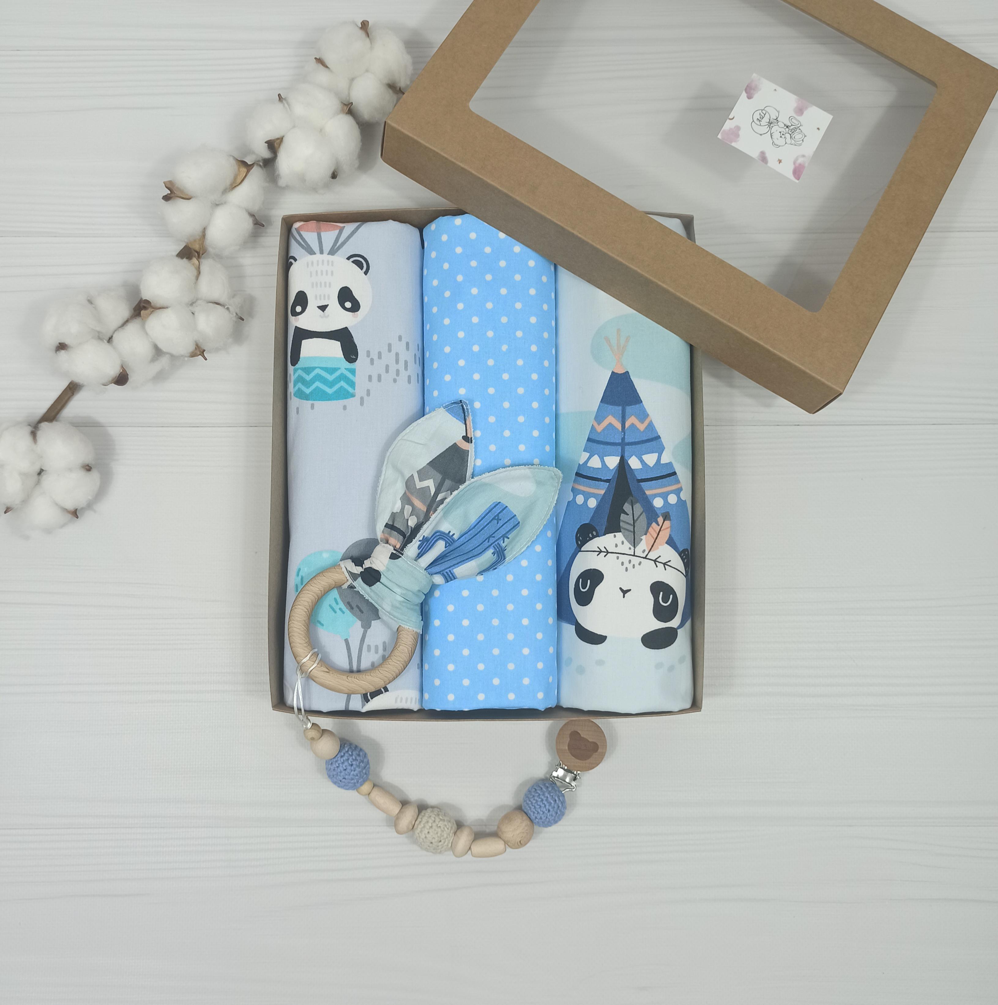 Подарочный набор albabybox пеленки/грызунец Панды (NA 18205028)