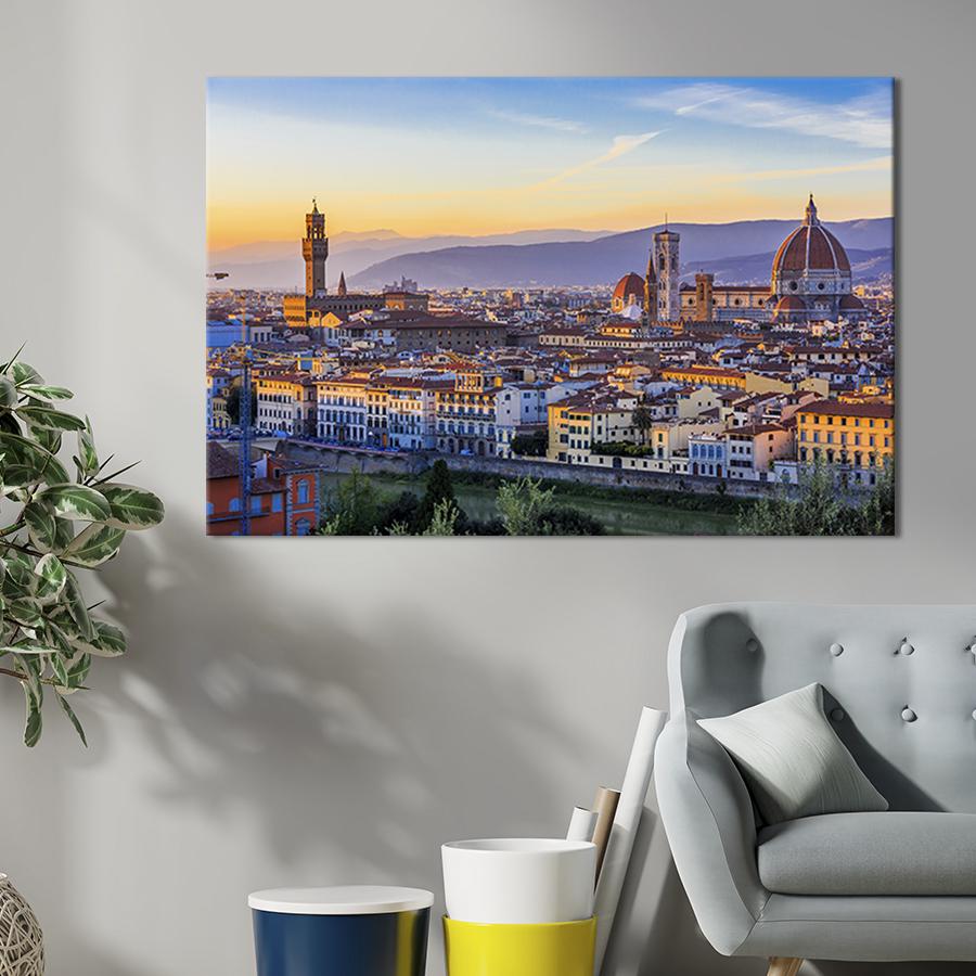 Настенный декор картина на холсте для интерьера Прекрасная Флоренция 120x80 см (349-1)