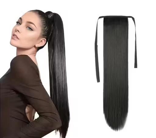 Хвост-парик накладных волос Черный (29059924) - фото 8