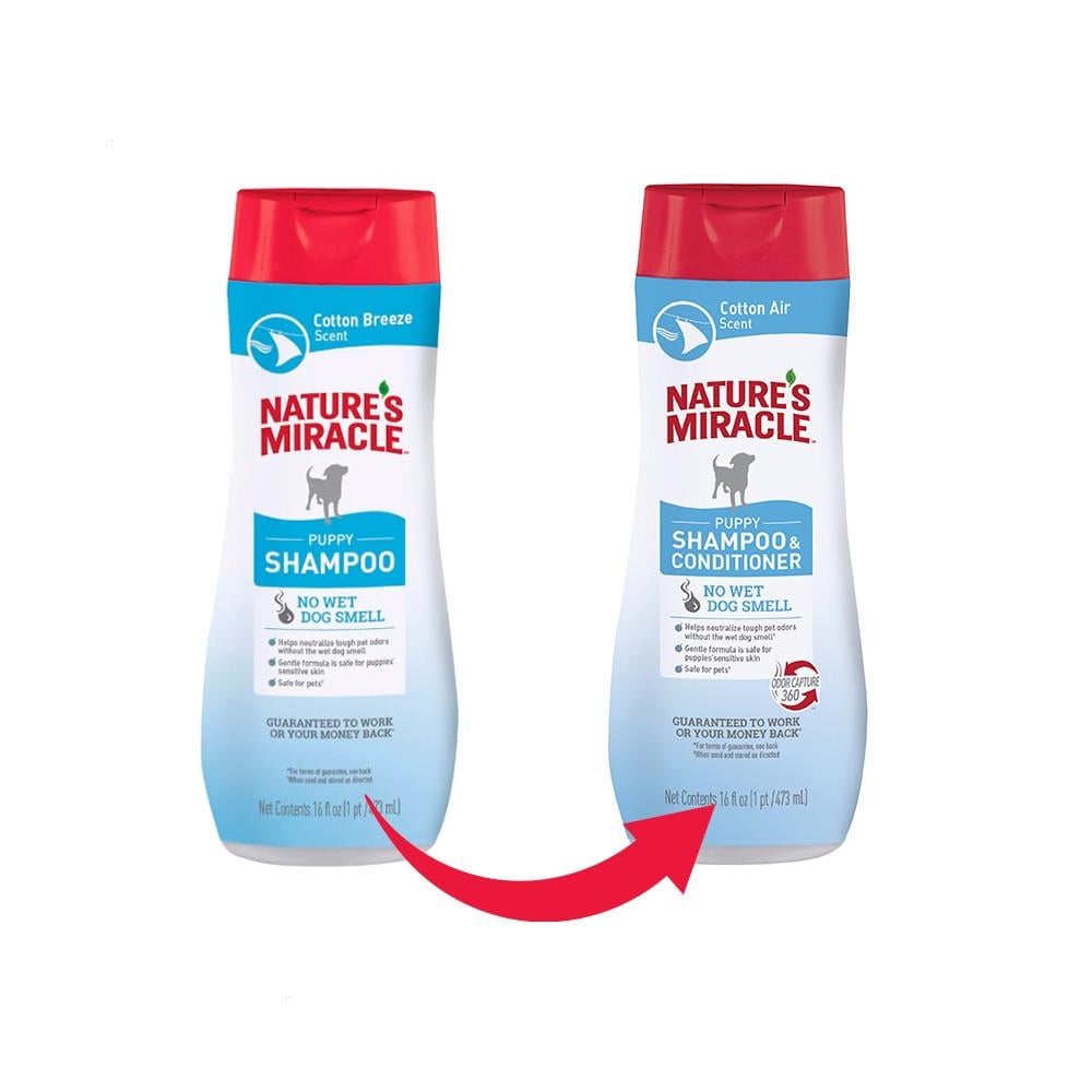 Шампунь-кондиционер 8в1 Nature's Miracle для щенков с ароматом хлопка 473 мл - фото 3 Шампунь-кондиционер 8в1 Nature's Miracle для щенков с ароматом хлопка 473 мл - фото 3