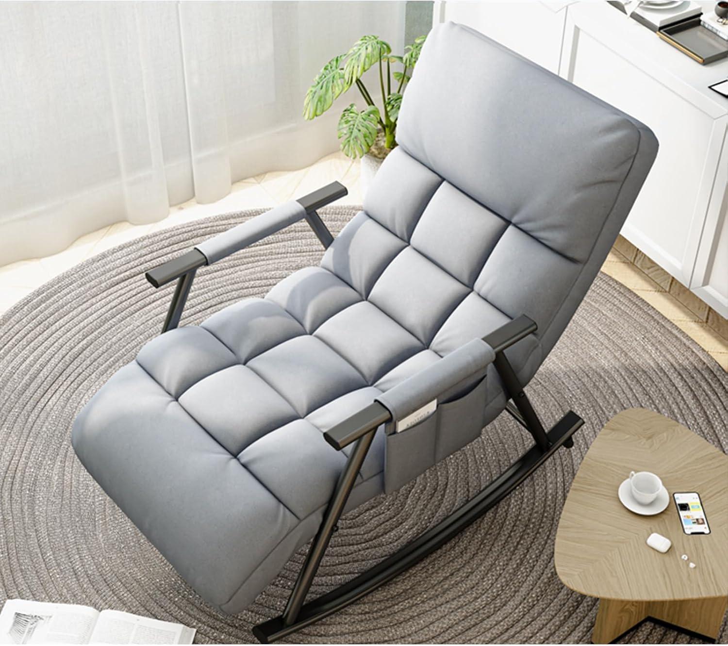 Кресло-качалка с регулировкой положения мягкое Серый (31871546)