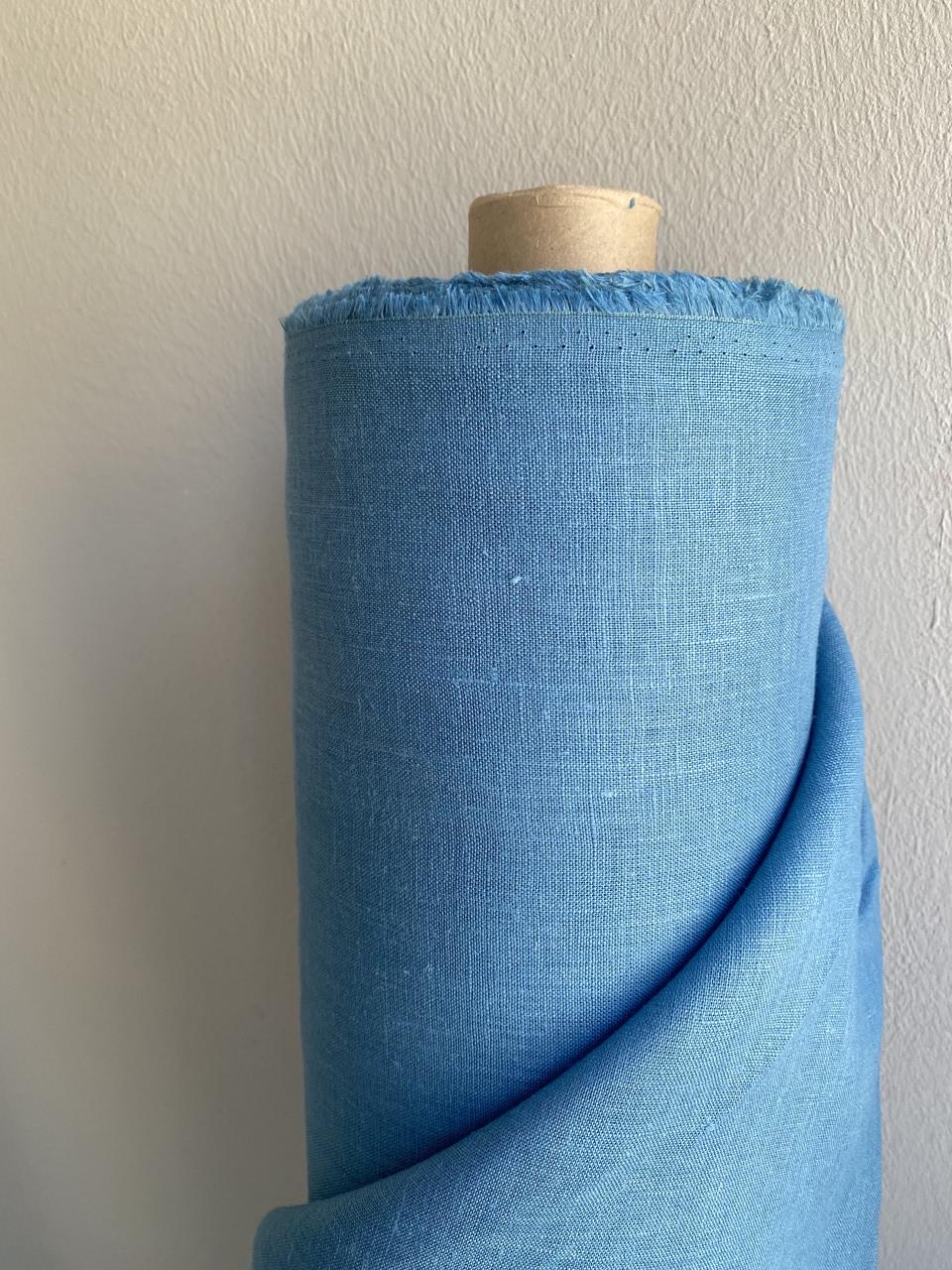 Ткань костюмная LINEN PLUS 100% лен 150 см 1586 Голубой - фото 3 Ткань костюмная LINEN PLUS 100% лен 150 см 1586 Голубой - фото 3