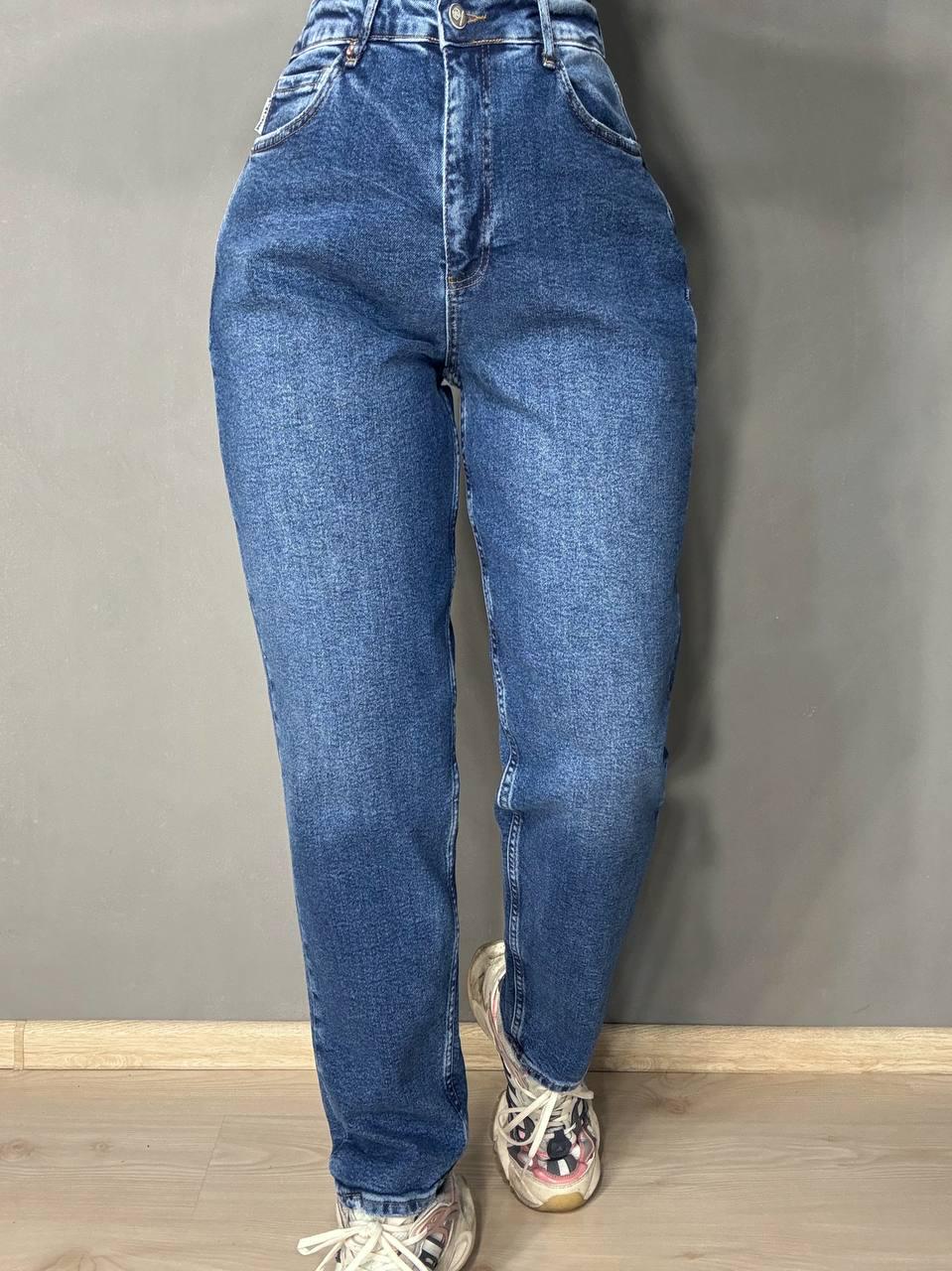 Джинсы женские Mikaletta 13141 MOM comfort стрейчевые Синий